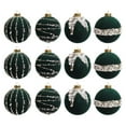 thumbnail image 1 of 12pcs Velvet Christmas Ornaments, Flocked And Beaded Christmas Tree Hanging Ball Decorations Assortment, for Holiday Birthday Wedding Xmas Party Decor, 1 of 6
