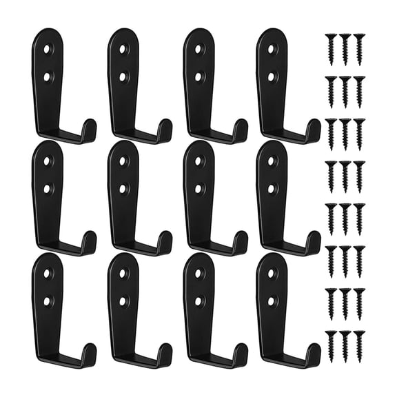 12pcs Wall Hooks Coat Hooks Garage Hook Wall Mounted Hat Hangger Hooks Robe Hook Single Coat Hanger Heavy Duty