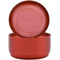 12pcs Wave Plant Saucer 6 Inch Plastic Flower Pot Tray Durable Plant Trays for Indoor and Out Door Plant on Desk Office Home - Brown