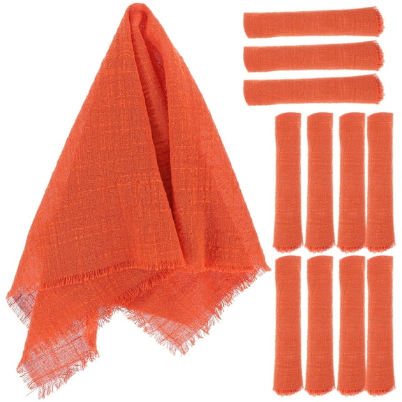 WHAMVOX Brown Cotton and Linen Napkins for Home Use Dinner Parties and Wedding 12 Pieces