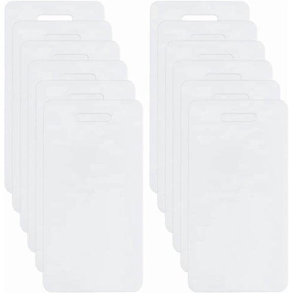 12pcs White Acrylic Badge Buddy Blanks 4.49x2.2 Inch DIY Badge Buddy Blank for Nurse Teacher Lab Tech Receptionist Hole: 0.78x0.2 Inch
