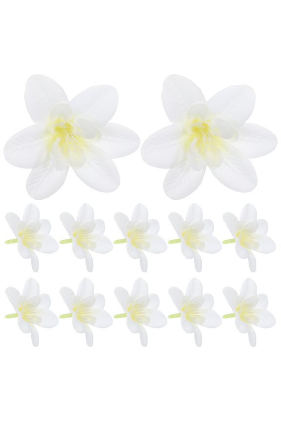 12pcs White Orchid Headband Flowers for DIY Projects