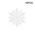 thumbnail image 1 of 12pcs White Snowflake Ornaments Plastic Glitter Snow Flakes Ornaments for Winter Christmas Tree Decorations 4 inch Size Varies Craft Snowflakes, 1 of 9