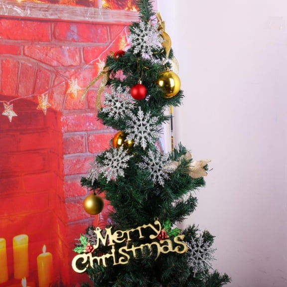 12pcs White Snowflakes Ornaments 1.2" Glitter Snowflake for Winter Indoor Outdoor Christmas Tree Window Room Decorations Giant Craft Snowflakes, Silver