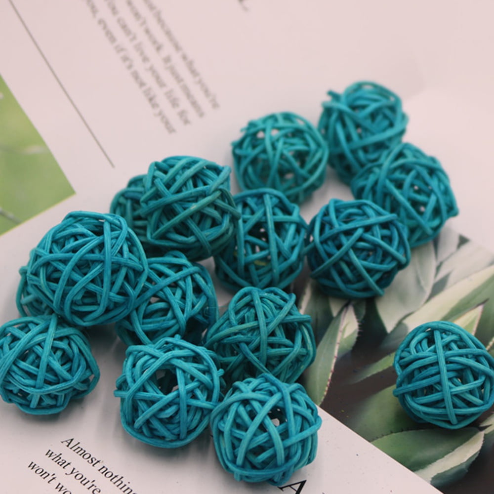 12pcs Wicker Rattan Balls Decorative Ball Orbs Vase Fillers Table Decor