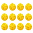 thumbnail image 1 of 12pcs Wicker Rattan Balls Ornaments, Garden, Wedding, Party Decorative Crafts, Vase Fillers, Parrot, Bird Toys (Yellow, 5CM), 1 of 7