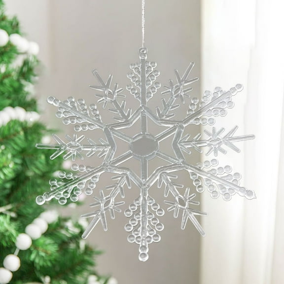 12pcs Winter Snowflake Decorations, Snowflakes Hanging Ornaments on String for Christmas Tree Decor,Winter Wonderland,Ceiling Streamers,Window Accessories,Birthday,New Year Party Decor Craft