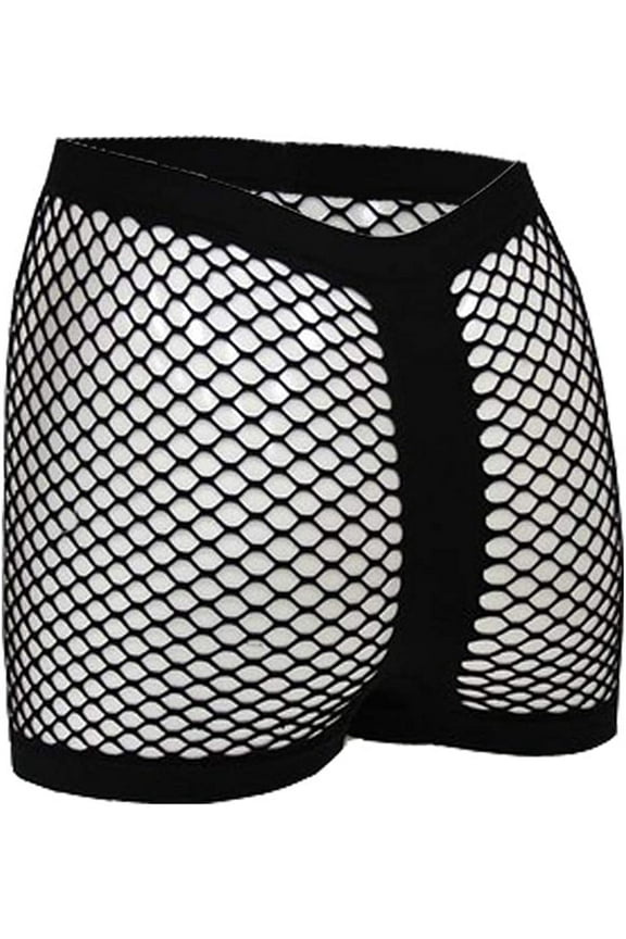 12pcs Yelete Ladies Black Stretchy Fishnet Boy Shorts
