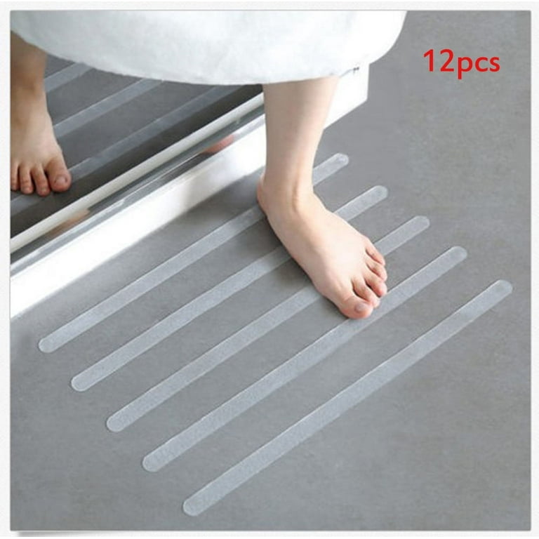 12Pcs Anti Slip Bath Grip Stickers Non Slip Shower Strips Flooring Safety  Tape White