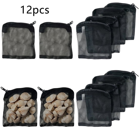 12pcs aquarium filter bag set - Fine mesh filter bag - With plastic zipper - Suitable for activated carbon, filter stones, and ceramic rings