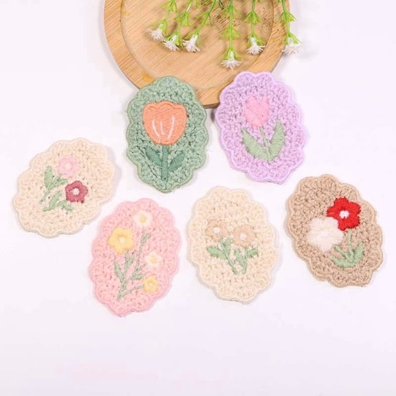 12pcs bag decoration clothing embroidery cloth patch patch simple fashion colorful oval floral cloth patch
