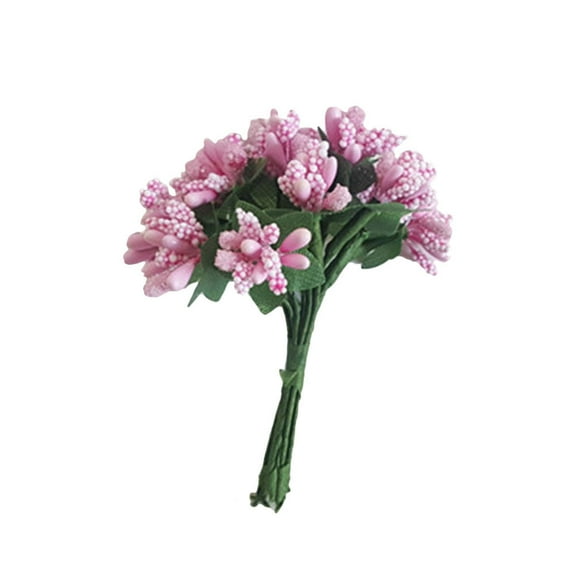 12pcs Mini Artificial Pip Berry Picks with Fruit Flower Stamens for Wedding, Christmas Garland, Scrapbooking, Decoration