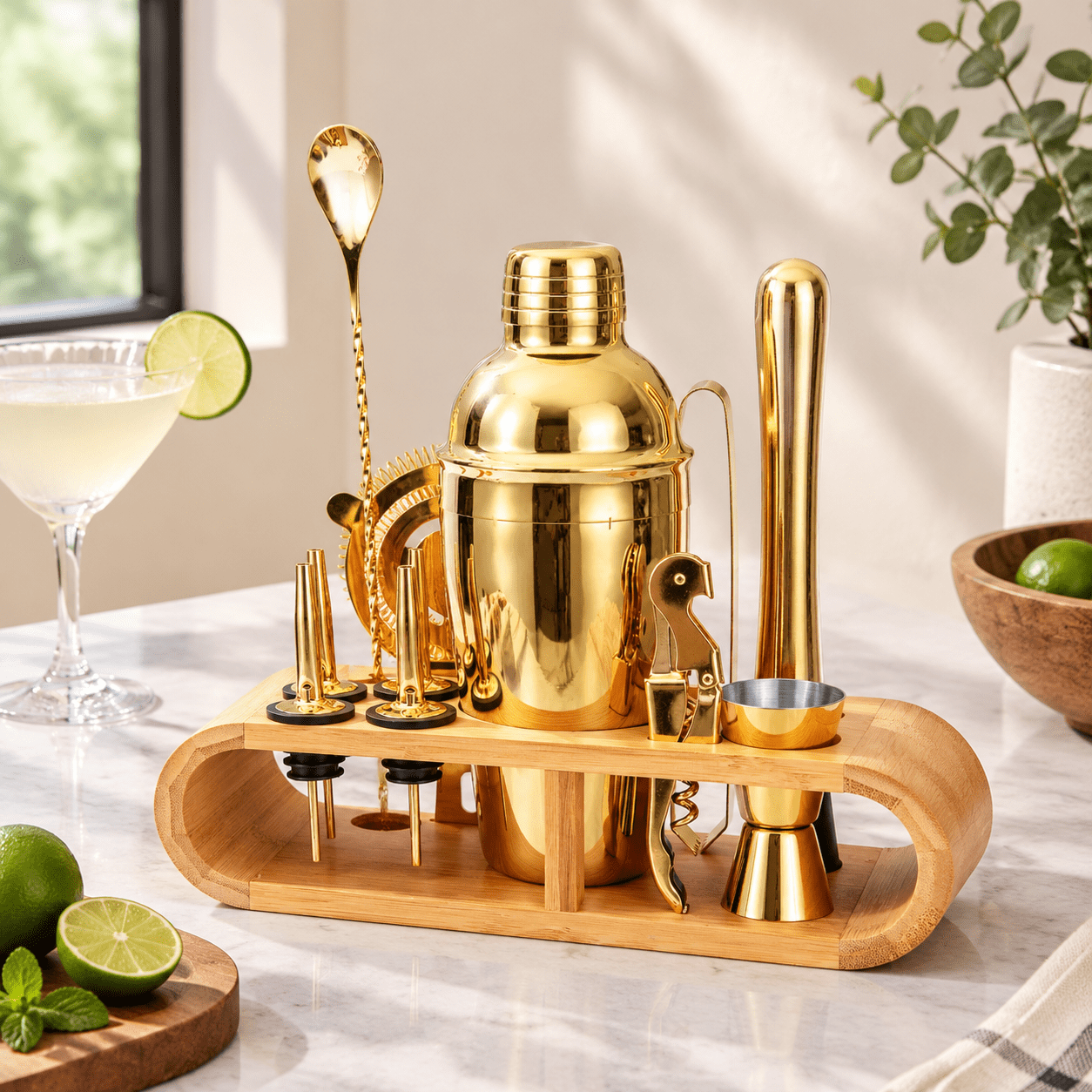 Cocktail Bar Collection 12pcs-cocktail Shaker Set Stainless Steel Bartending Kit 18.6oz ...