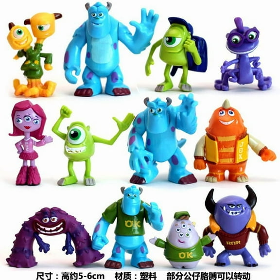 12pcs/set Monsters University Mike Wazowski James Sullivan Doll PVC Action Figure Collection Figurine Model Toys Gift-A01