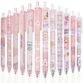 thumbnail image 1 of 12pcsGel Ink Pens, Cute Blcak Pens, 0.5mm Kawaii Retractable Ballpoint Pens Set,  Office Supplies for Women Writing Journaling, Taking Notes, 1 of 8