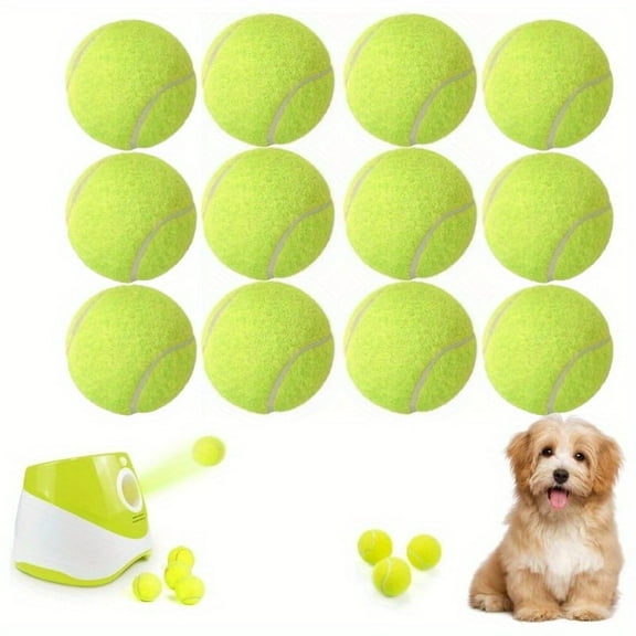 12pcsmini tennis balls (suitable for pets to play with), 2-inch dog training tennisballs(suitable for small dogs), interactive dog game balls (suitable for 2-inch dogballlaunchers)