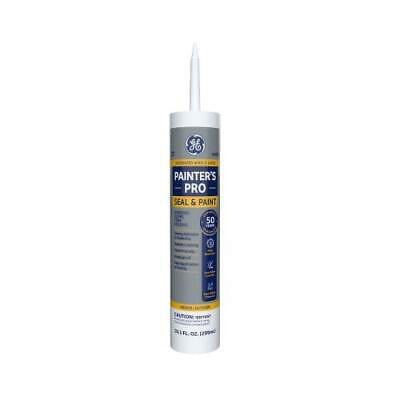 12pk GE 2733499 Siliconized Acrylic Caulk, White, 10.1 oz