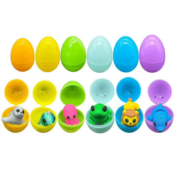 12pk Pre-Filled Easter Eggs with 3D Printed Articulated Mini Animals | Over 80 Unique Animals!| Ultimate Easter Egg Hunt Surprise | Easter Basket Stuffers