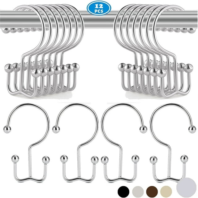 TABGIME Durable Plated Chrome Finish Metal Rustproof Double Hooks ...