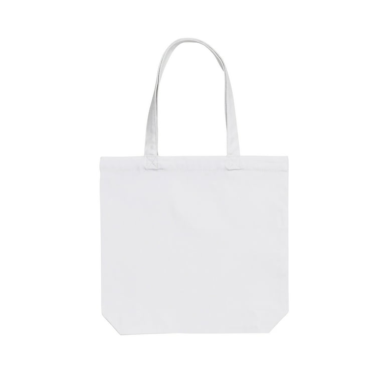 Podzly DIY Blank Canvas Tote Bags - Set of 12 Small 12 x 10 White Plain Totes for Crafting and Personalizing