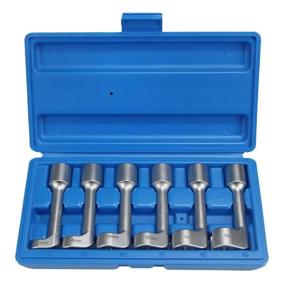 12pt 1/2" Drive L-Type Diesel Injector Fuel Line Sockets Wrench Set 12/14/16/17/18/19mm