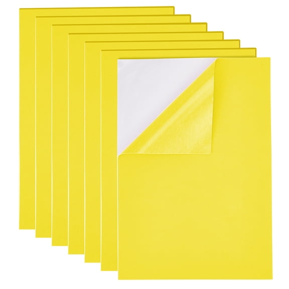 12sheets Sponge EVA sheet Foam Paper sets With Adhesive Back Antiskid Rectangle Yellow 30x21x0.1cm