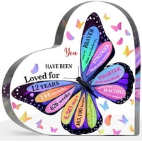 12th Birthday Acrylic Sign, 12 Year Old Girl Birthday Gifts, Inspirational Butterfly Keepsake Sign for Girls Boys, Happy 12 Birthday Gifts Idea for Daughter Girls, Table Desk for Home