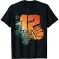thumbnail image 1 of 12th Birthday Boy Basketball Player Basketball 12 Years Old T-Shirt, 1 of 3