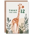 thumbnail image 1 of 12th Birthday Card Cute Fun Giraffe Today You Are Age 12 Year Old Child For Son Daughter Girl Boy Happy Card, 1 of 3