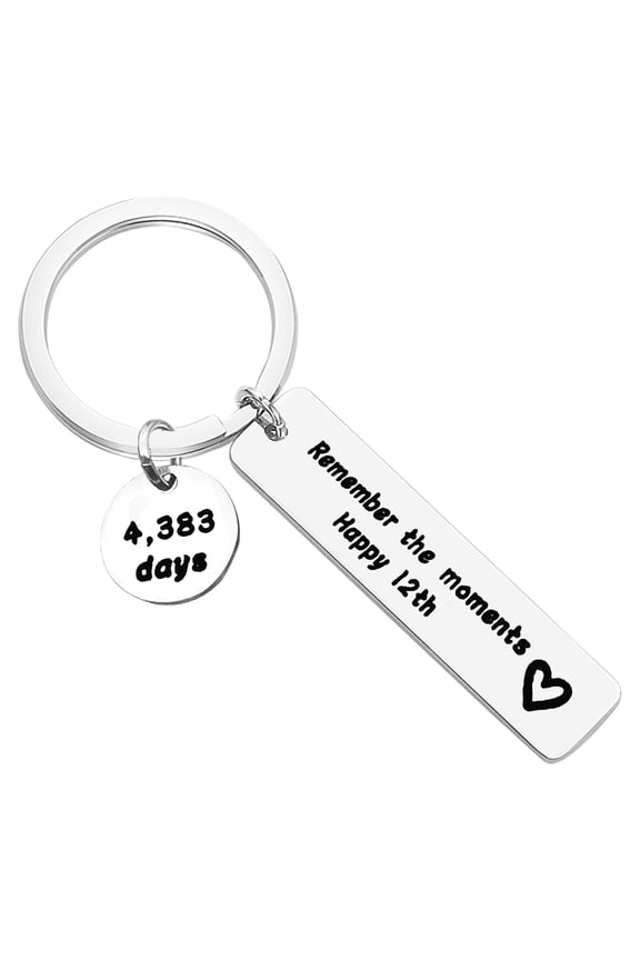 12th Birthday Gift Happy Birthday Keychain Remember The Moments Happy 12th Keyring Teen Girls Boys Inspirational Gifts Birthday Gifts for Daughter Son Niece Nephew Birthday Keyring for Sister Friends