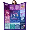 thumbnail image 1 of 12th Birthday Gifts for Girls 12 Year Old Birthday Gifts 12 Year Blanket Gifts 12th Funny Gift Idea 12th Birthday Gift Ideas Gifts for 12 Year Old Female Women Girl Bestie Sister (12th, 50"x60"), 1 of 6