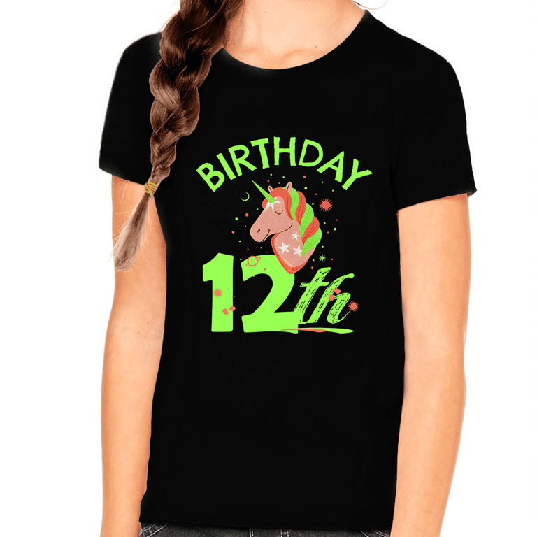 12th Birthday Unicorn Shirts For Girls 12th Birthday Unicorn Shirts For Girls