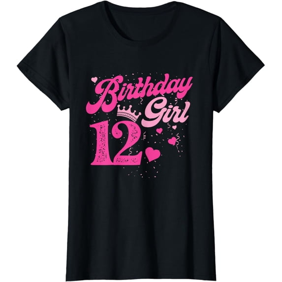 12th Birthday Girl Crown 12 Years Old Bday T-Shirt
