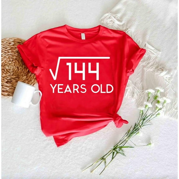 12th Birthday Math T-Shirt: Square Root 144 STEM Joke TSHIRT All Size S-5XL