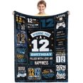 thumbnail image 1 of 12th Birthday Present for Boys,Black 12th Birthday Decorations for Boys Blanket,12th Birthday Present Ideas for 12 Year Old Boys,12th Birthday Decorations Throw Blanket for Teen Son Grandson Nephew, 1 of 6