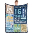 thumbnail image 1 of 12th Birthday Present for Boys,Blue Happy 12th Birthday Blanket,12 Year Old Boy Girls Present Ideas,12th Birthday Decorations Present Throw Blanket for Teen Son Grandson Nephew 50"x60", 1 of 5