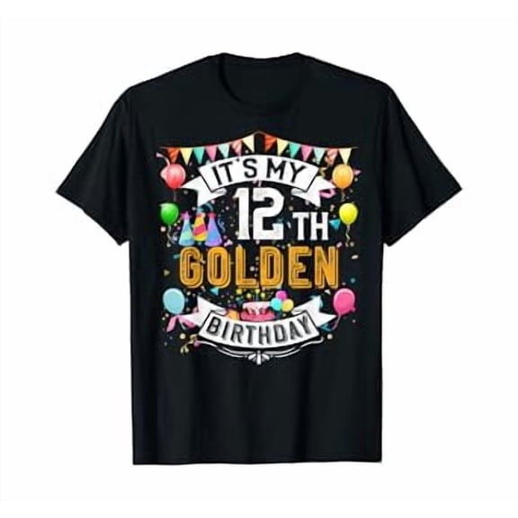 12th Birthday T-Shirt It's My 12th Golden Birthday Vintage