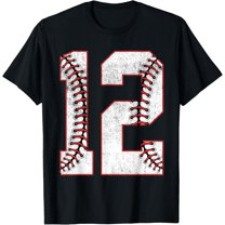 12th Birthday party Twelve 12 Year Old Baseball Bday Boys T-Shirt