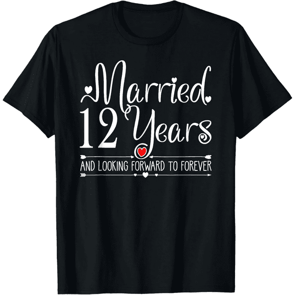 12th Wedding Anniversary for Her Couples - 12 Years Marriage Mens T-Shirt