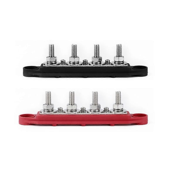 12v 150a 4 Way Bus Bar Ground Distribution Block Panel M8 Terminal Studs Car Truck Boat Distributio
