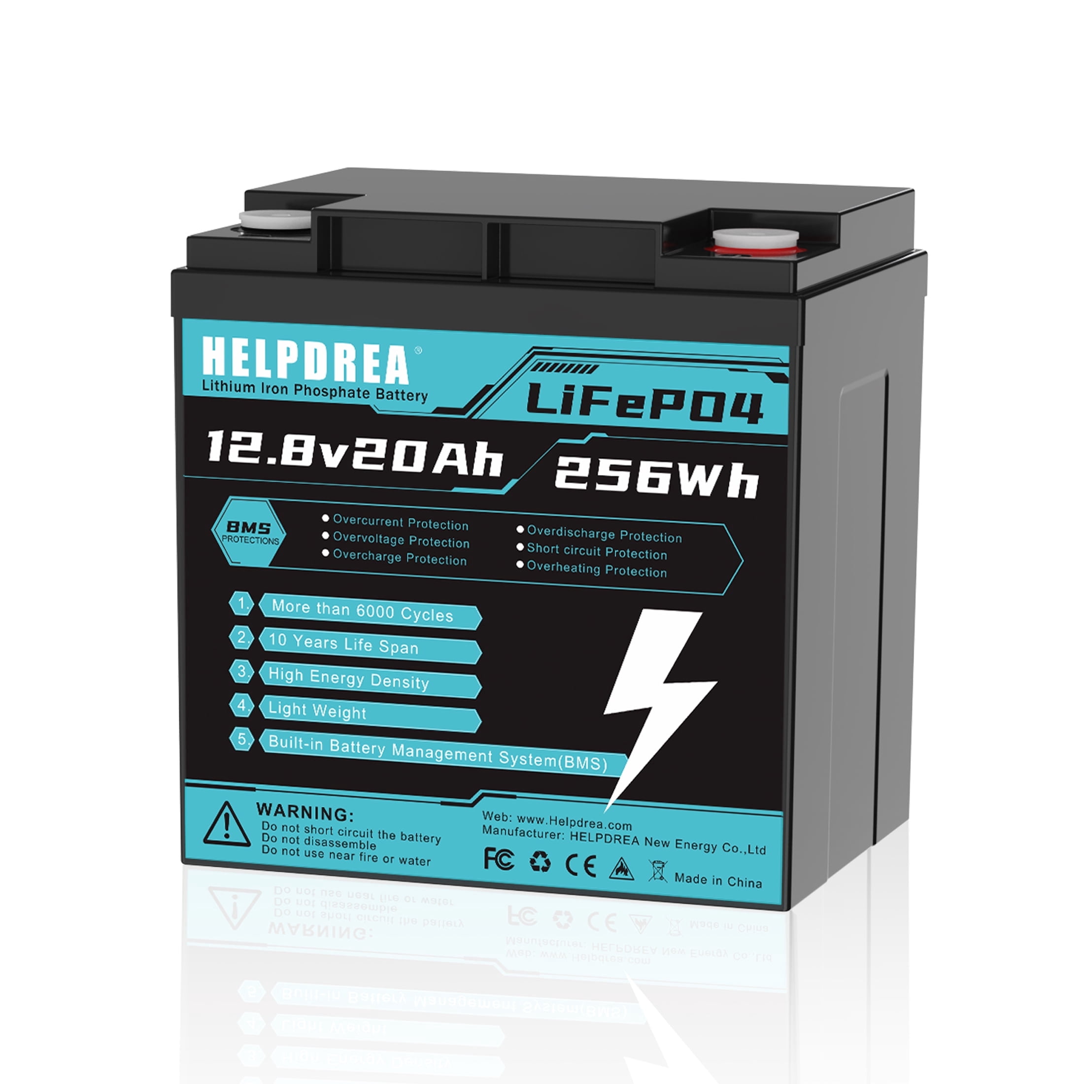 12v 20ah LiFePO4 Battery with 20A BMS Lithium Iron Phosphate Battery for Home Energy Storage Boat Marine