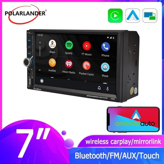 12v Car Radio 7" 2 Din Car Stereo Bluetooth Play IOS Carplay Android Auto Mirror Link TF/USB/AUX/FM DSP Supoort Power output