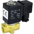 thumbnail image 1 of 12v DC 4mm 1/4" NPT Normally Closed Brass NBR 2-Way Solenoid Valve, 1 of 2