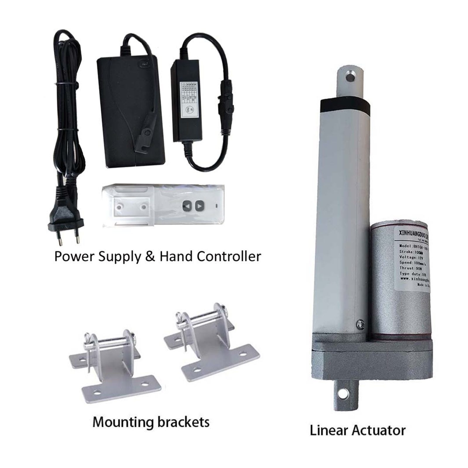 12v DC Linear Actuator + Power Supply + Wireless Remote + Mounting