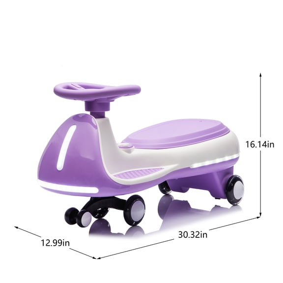 FunMay Kids 2-in-1 Electric Wiggle Car, Purple