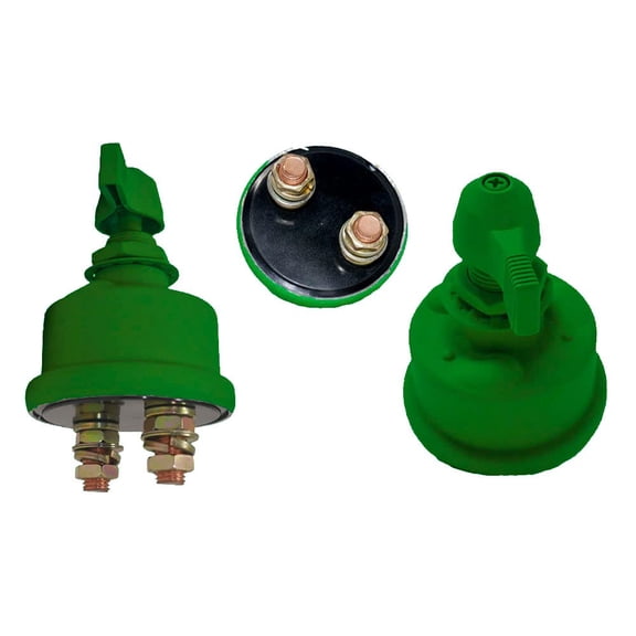 12v Master Battery Steel Security Kill Switch + Mounting Bracket- Green, Fits John Deere