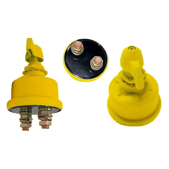 12v Master Battery Steel Security Kill Switch + Mounting Bracket- Yellow, Fits Caterpillar