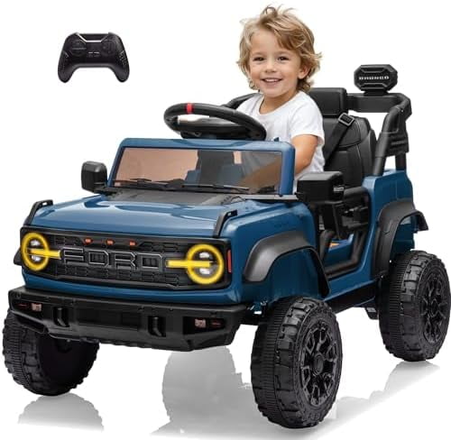 12v Ride On Truck with Remote Control Licensed Ford Bronco Raptor ...