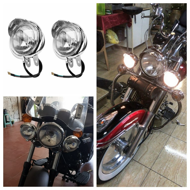 Chrome fog lights for motorcycle discount