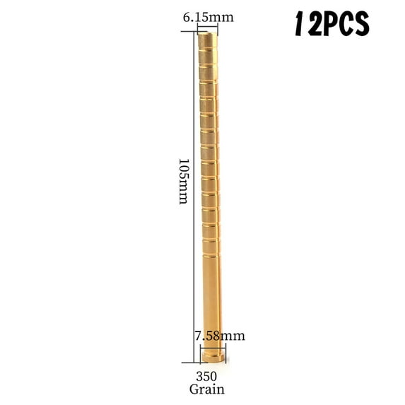 12x 350gr Heavy Weight Arrow Brass Inserts Base Archery ID6.2mm Arrow Shaft